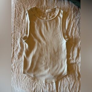 We The Free Ribbed White/Cream Tank Top